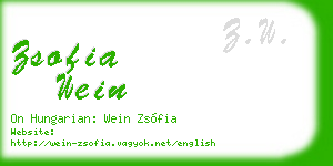 zsofia wein business card